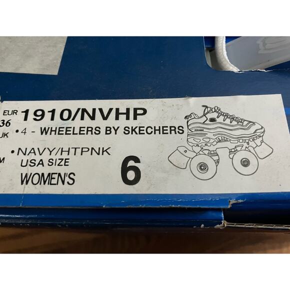 Skechers Sport 4 Wheelers Roller Skates Navy/Pink Women’s Size 6. NIB + Guards - Picture 6 of 8